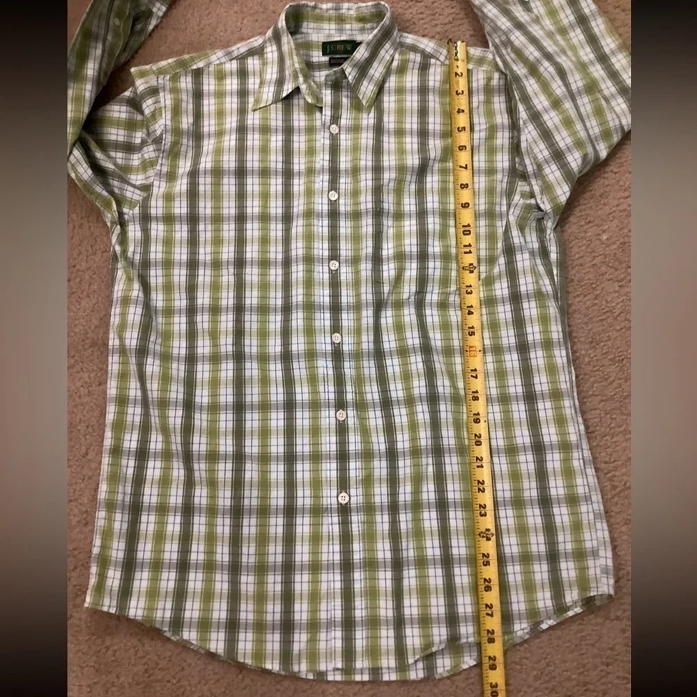 Vintage J. Crew Men’s Medium Oarsmen Green Plaid Button Down
